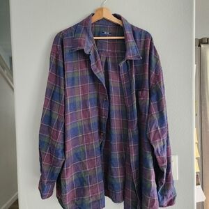 Izod Blue and Green Plaid Shirt